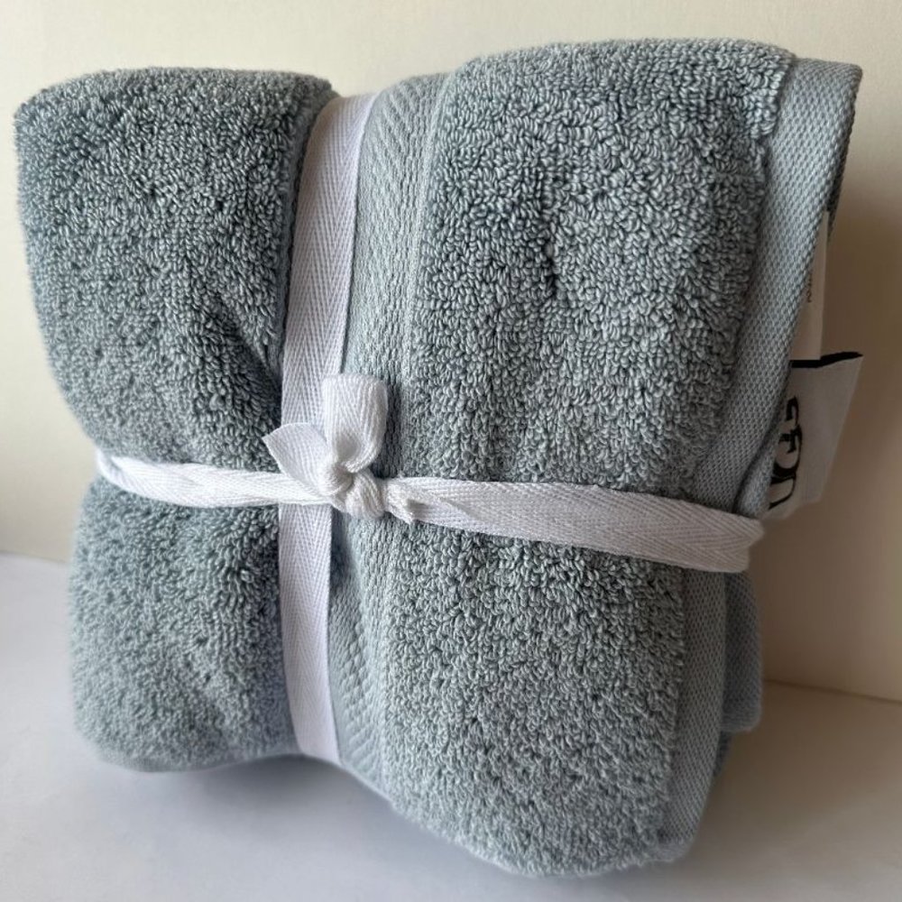 NEW UGG Pasha Surf Blue 2 Hand Towels Set 16" x 28"
